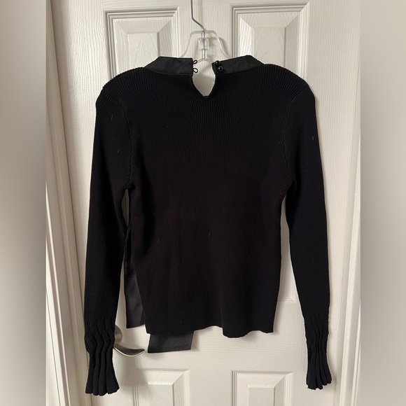 Long-sleeve top with bow, black - Picture 5 of 6